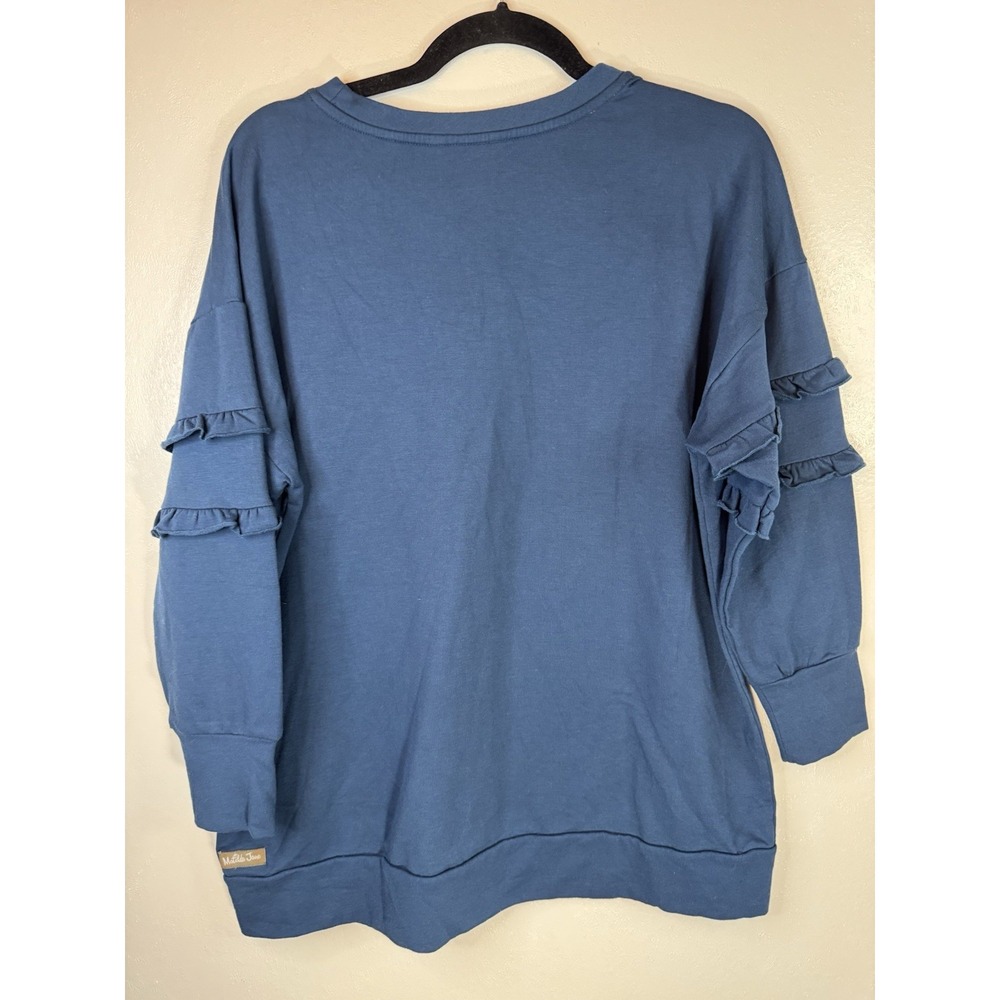 Matilda Jane Navy‎ Ruffled Sleeve Sweatshirt - Picture 6 of 6